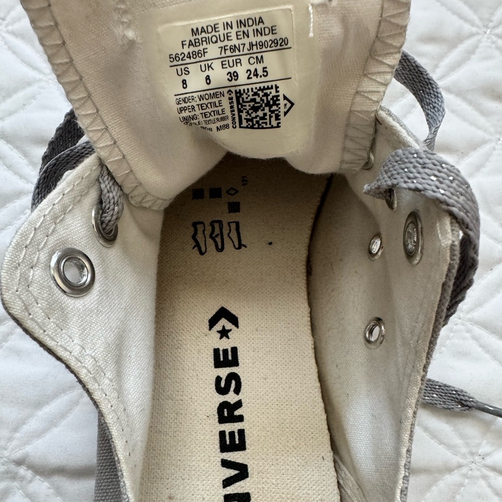 Converse Chuck Taylor All Star Double Tongue Low Top Sneaker Gray White Size 8 - Picture 8 of 15